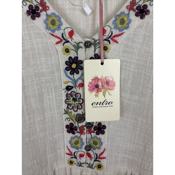 NEW Umgee Women’s Dress Size Medium Embroidered‎ Boho Cottagecore Spring Summer - Picture 6 of 9